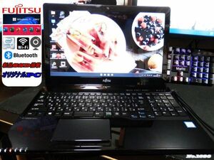 最新Window11搭載/大人気FUJITSU/爆速Core-i7搭載/Webカメラ/高速新品SSD搭載/ブラック色/オフィス/Bluetooth/ソフト多数