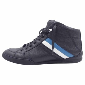 DIOR HOMME ディオールオム レザー ミッドカット スニーカー ブラック系 40【中古】