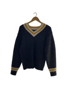 STUSSY◆MOHAIR TENNIS SWEATER/ニット/セーター(厚手)/S/ナイロン/GRY/無地/117142