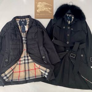 ◆新品タグ付◆バーバリー◆BURBERRY 38/9号/M ハンガリーグースダウンライナー☆フォックスファー6wayマルチコート クリスマスギフトにも!