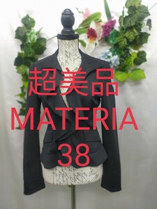 超美品 マテリア フリル ジャケット 38 M ポンチ 黒