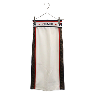 FENDI フェンディ ×FILA フィラ サイドズッカ柄 ロゴデザイン スカート ホワイト FQ7018 ASVB レディース
