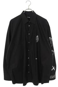 ラフシモンズ 21AW 212-M293A Gothic big fit shirt サイズ:46 ゴシックプリントオーバーサイズ長袖シャツ 中古 FK04