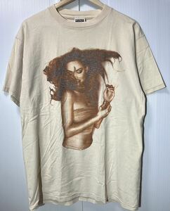 90s MARIAH CAREY ヴィンテージ バンドTシャツ L アイボリー USA JAMAICA マライア・キャリー Butterfly ツアーT POP 