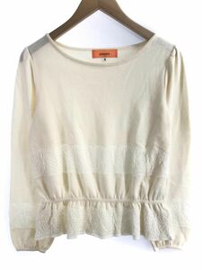 SunaUna スーナウーナ アンゴラ混 レース カットソー sizeM/アイボリー ◇■ ☆ eab5