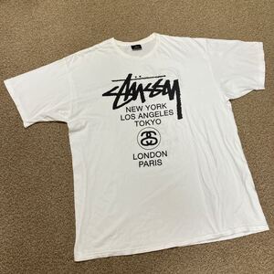 STUSSY ステューシー ワールドツアー 半袖 Tシャツ サイズXXL WORLD TOUR TEE ワールドツアー ロゴT ビッグサイズ