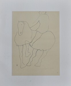 巨匠作家希少版画作品! 　　マリノ・マリー二　　版画　　「disegno di un cavaliere,1945」　　 1968年制作　　 【正光画廊】　　　