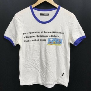 ハムネット/HAMNETT★トリム/リンガーTシャツ【メンズS/白×青】Tops/Shirts◆SBH872