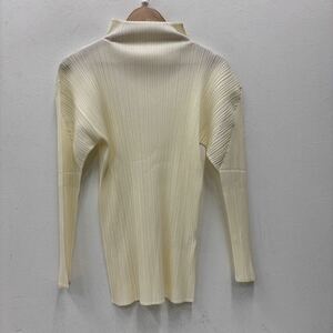 (21)ISSEY MIYAKE 長袖ブラウス IM33-JK104 イッセイミヤケ 長袖ブラウス M 白 ホワイト white ハイネック トップス 