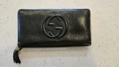 GUCCI　グッチ　 ラウンド長財布 レディース 308004　黒　レザー