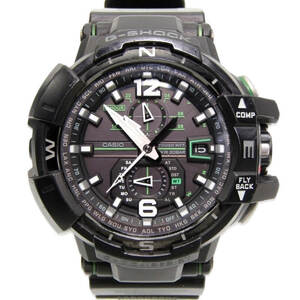 CASIO G-SHOCK Gショック GW-A1100-1A3JF GRAVITYMASTER スカイコックピット 電波ソーラー アナログ ブラック グリーン 28009202