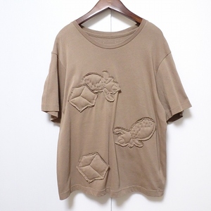 #snc センソユニコ JNBY senso-unico カットソー 38 茶系 半袖 アップリケ Tシャツ レディース [631370]