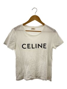 CELINE◆クラシックロゴTシャツ/-/コットン/WHT/2X314916G//使用感有