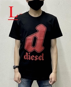 ディーゼル　Tシャツ 41B24　ブラック　L　ロゴ　新品 タグ付　A08681 0GRAI　BIGロゴプリント　コーディネート　アクセント