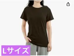 Amoretu Tシャツ カットソー レディース 半袖 クルーネック ブラウンL