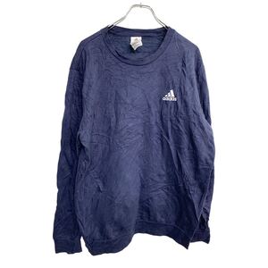 adidas ロゴ スウェット XLサイズ アディダス ネイビー 古着卸 アメリカ仕入 t2411-3379