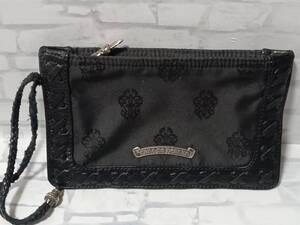 CHROME HEARTS クロムハーツ ダガープリント ナイロン チェンジパース ストラップ付き コインケース ナイロン×レザー×シルバー