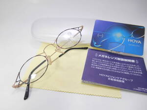 ★即決☆彡限界価格●HOYＡ薄型・非球面レンズ付き老眼鏡●イタリア製メタルフレーム１０１５／ＧＰ柄入り