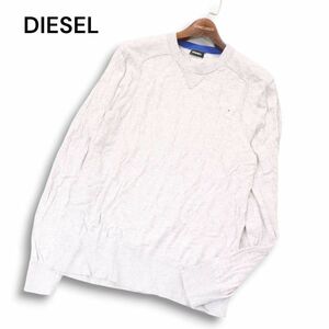 DIESEL ディーゼル 通年 コットン&カシミヤ★ クルーネック ニット セーター Sz.S　メンズ グレー　I4T02992_9#F