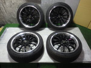 売り切り DBA-Z12 キューブ 17-7J OFF45 4穴/100 205/45R17 タイヤ ホイール 4本 06-11-11-318 D7-2 スリーアール長野