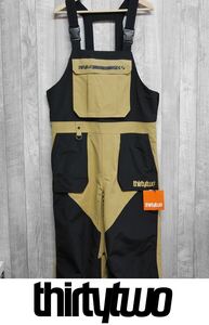 【新品:SALE】24 ThirtyTwo BASEMENT BIB - BLACK/TAN - Lサイズ 正規品 スノーボード ウェア ビブパンツ パンツ