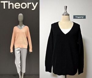 【SALE】●美品！Theory【セオリー】Ｖネック コットンカシミアニット(SEA CASHCOTTON/DENISSA C)(*^_^*)定価28,000円+税