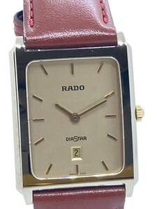 美品 RADO DIRSTAR 160.0394.3 ラドー クオーツ メンズ ゴールド文字盤 2針 // 112905