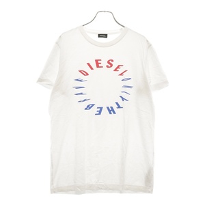 DIESEL ディーゼル ロゴ プリント クルーネック 半袖 カットソー Tシャツ ホワイト