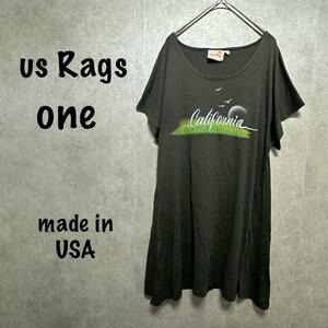 【us Rags】ユーエスグラス（one）ビッグプリントTシャツ＊USAコットン