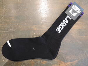 X-LARGE エクストララージ XLARGE CONTRAST STRIPED STANDARD LOGO SOCKS 黒 ソックス 2024 最新人気品 送料\180~　