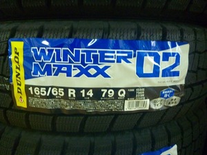 【送料無料】冬タイヤ2024年製 DUNLOP WINTER MAXX02 165/65R14 ４本セット税込￥36,800-