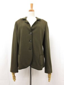 超美品【ヘルノ HERNO】9G5358 32043S カシミア混 ウールジャケット (レディース) size46 カーキ系 ■17LB1850■