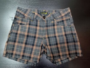 D087 BEAMS BOY ビームスボーイ レディースショートパンツ サイズM〜L　グレー・茶系 