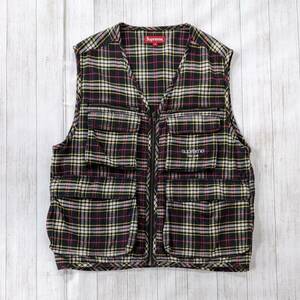 Supreme/シュプリーム/Tartan Flannel Cargo Vest/タータンチェックフランネルカーゴベスト/ユーティリティーポケット/胸ロゴ刺繍