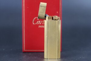 【美品】Cartier カルティエ ゴールド 高級ガスライター 喫煙具 ブランド小物 着火確認済み【RO61】