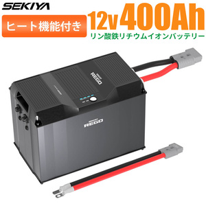 【ヒート機能】6000回寿命 リン酸鉄リチウムイオンバッテリー REGO 12V 400Ah 5120KWh 専用アンダーソンケーブル付き 安全 lifepo4 SEKIYA