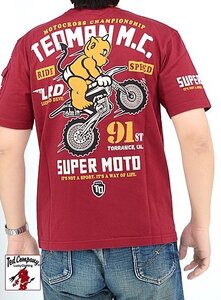 SUPER MOTO半袖Tシャツ◆TEDMAN/テッドマン ワインXXLサイズ（サイズ46）TDSS-562 エフ商会 アメカジ efu 赤鬼