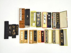 KM629●未使用＆中古まとめて!!●固形墨/古墨　15点セット　中国墨・古梅園製 etc..　書道具