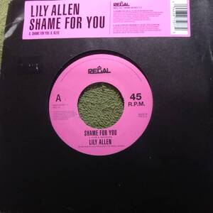 Lily Allen Shame For You アナログ7inch Single Regal (EU盤)