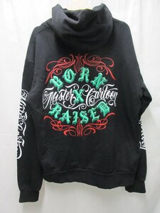 1000円～美品 BORN X RAISED X MR. CARTOON ROCKER HOODY ボーン アンド レイズド X ミスター カ－トゥーン ロッカー パーカ サイズL