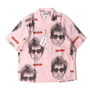 新品 WACKO MARIA ワコマリア 22SS BOB DYLAN ボブ・ディラン レーヨン ハワイアンシャツ アロハシャツ S/S HAWAIIAN SHIRT ピンク M