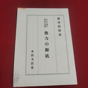 わかり易い真宗の法話 他力の源底 藤澤教聲 仏教 検)仏陀浄土真宗浄土宗真言宗天台宗日蓮宗曹洞宗空海親鸞法然密教禅宗臨済宗仏書神道PA 　