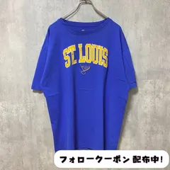 古着 used　NHL　ST.LOUIS　アイスホッケー　半袖刺繍Tシャツ　青　ブルー　スポーツ　オーバーサイズ