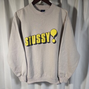 ステューシー　STUSSY　MADE in USA　アメリカ製　スエット　トレーナー　サイズＬ　ベージュ