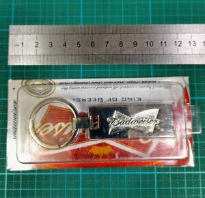  非売品 バドワイザー ビール キーホルダー 新品 ロゴ プレート Budweiser beer key ring holder chain strap mascot charms