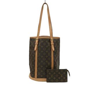 ポーチ付き ルイヴィトン バケットGM トートバッグ モノグラム LOUIS VUITTON M42236 バケツ型 FL0090 AR0847 ブラウン 