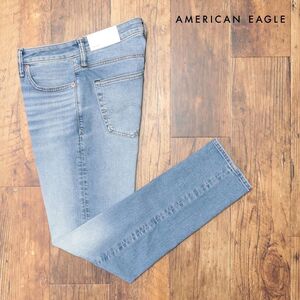 AMERICAN EAGLE/34インチ/美脚デニムパンツ 0117-6581 グーンと伸縮 ウォッシュ加工 アメカジ サーフ 新品/青/ブルー/ih283/