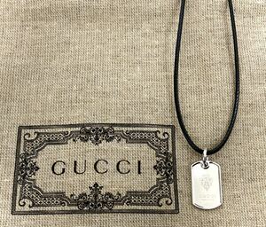 【即決/送料込み】GUCCI/グッチ ミニクレストチャーム/ドッグタグ ネックレス/ ペンダント/チョーカー