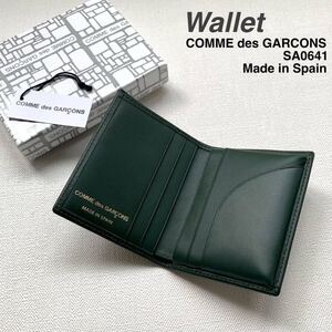 新品 コムデギャルソン ウォレット カードケース SA0641 Wallet COMME des GARCONS グリーン 定番 2.64万 名刺入れ カード入