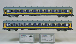 LS.MODELS #72013 ＳＮＣＢ（ベルギー国鉄） Ｉ４型客車 1等＋1/2等セット （ダークイブルー／ブライトイェロー）　● 特価 ●